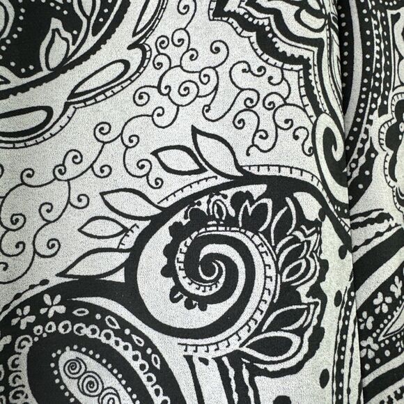 Maggie Barnes Paisley Art to Wear Blazer Womens Sz 2X 22/24 Black Silver Classic - Picture 5 of 9